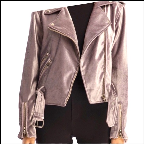 ⭐️🌟Walter Baker Velvet light Purple Motto Jacket Sz L - Picture 1 of 11